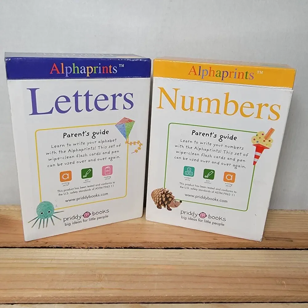 Set of 2 Alphaprints Flash Cards: Letters & Numbers